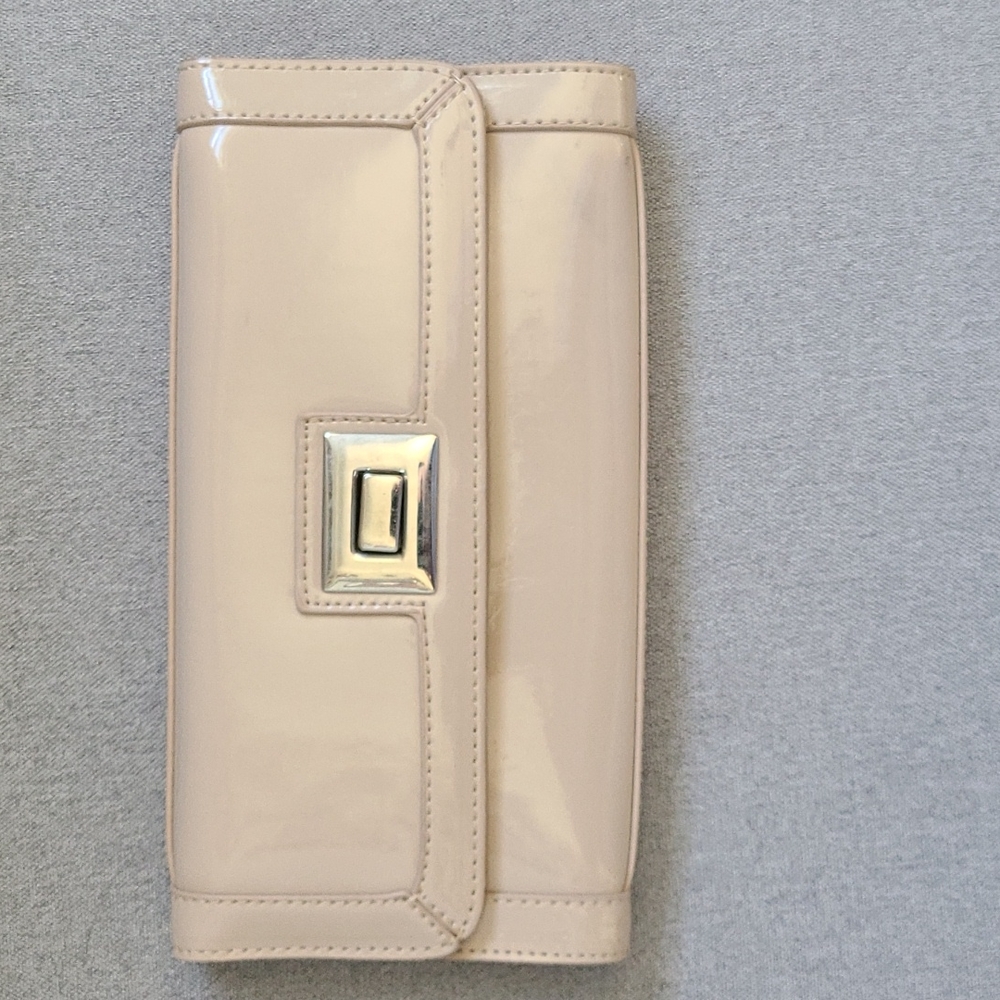 Nude Patent Leather Clutch